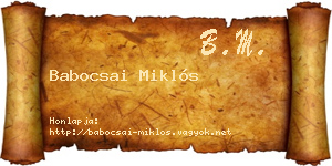 Babocsai Miklós névjegykártya
