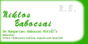 miklos babocsai business card